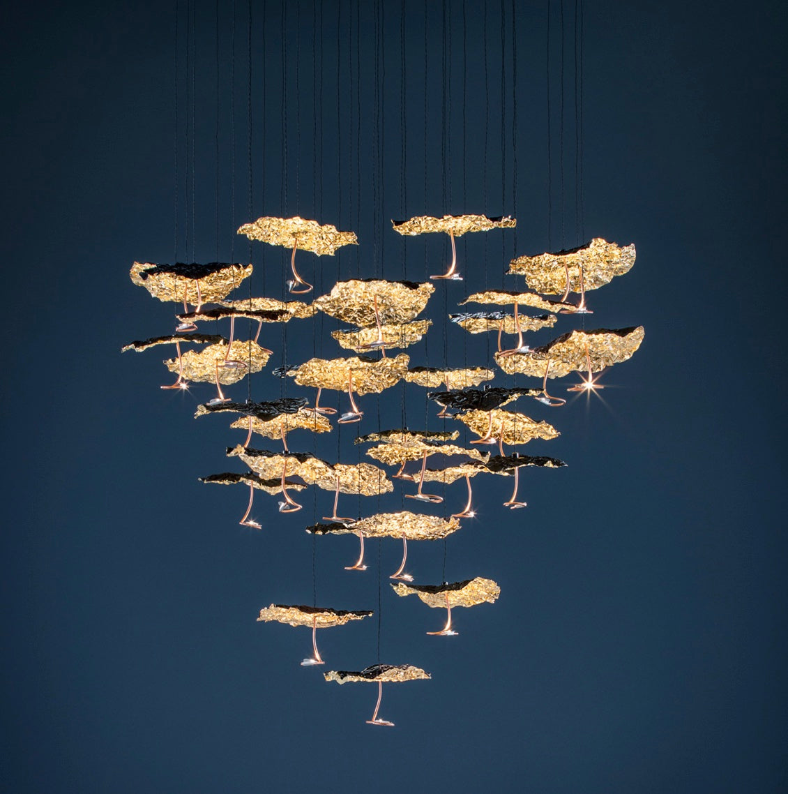 Gold Leaf Single Pendant Light | Ivanka Lumiere