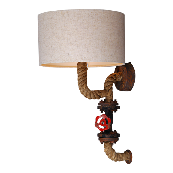 Rope Wall Light with Drum Shade - Ivanka lumiere
