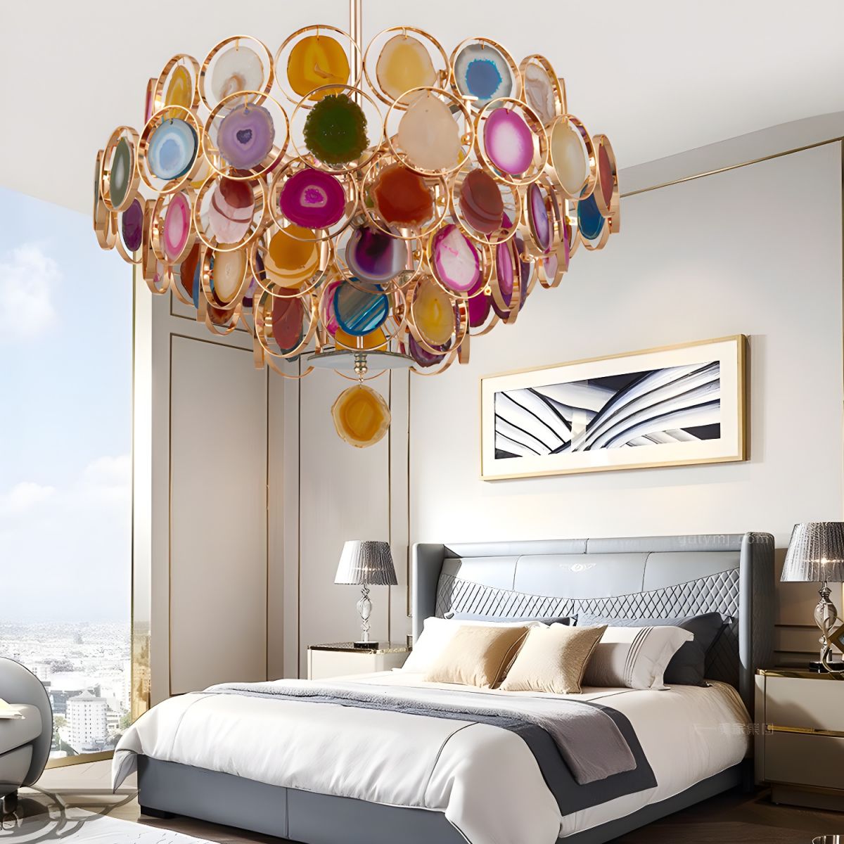 Colored Glass Ring Chandelier | Ivanka Lumiere