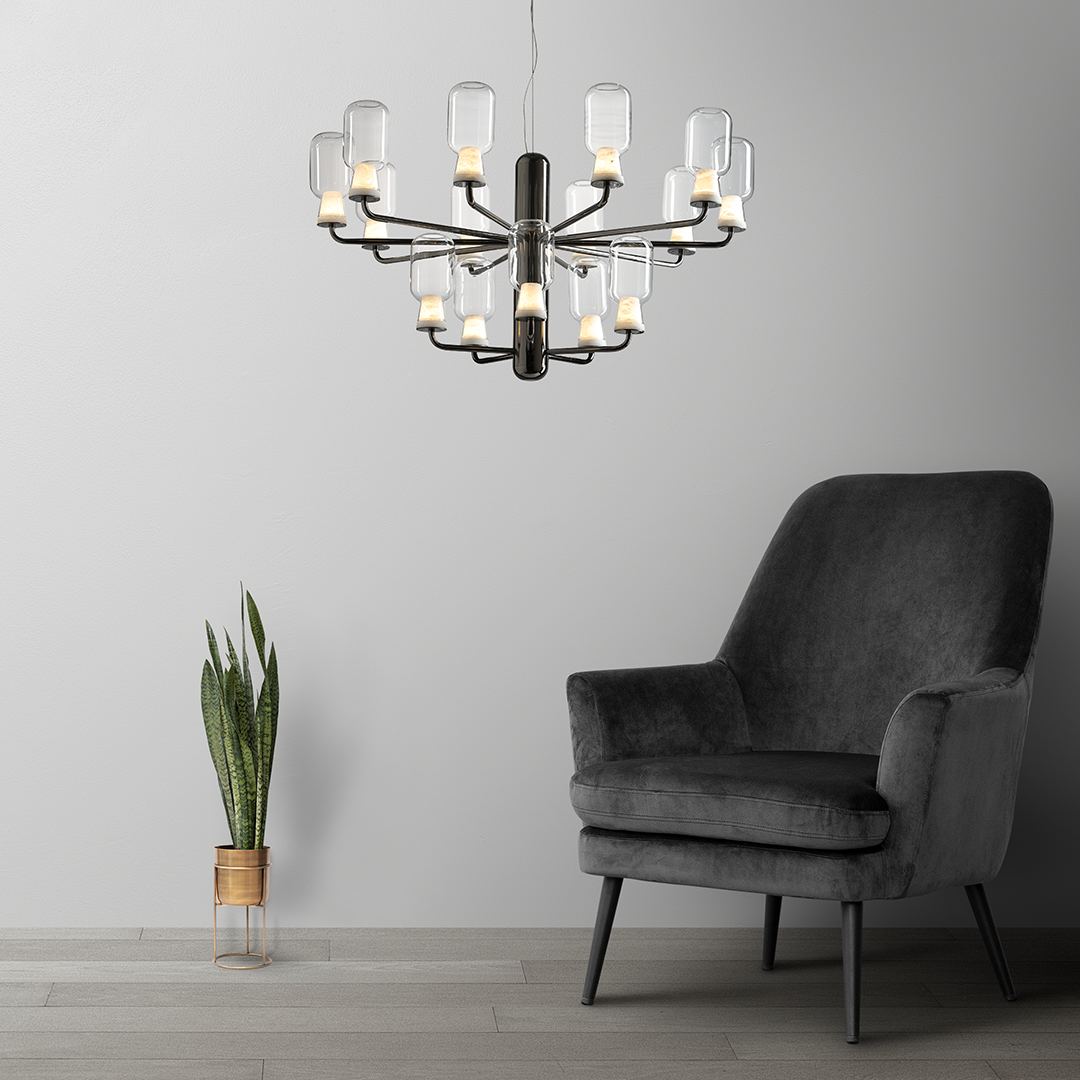 Empire Glass chandelier - Ivanka Lumiere