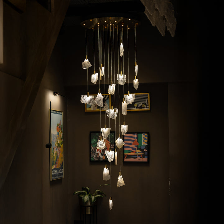 Glacial Grandeur Double Height Chandelier | Ivanka Lumiere