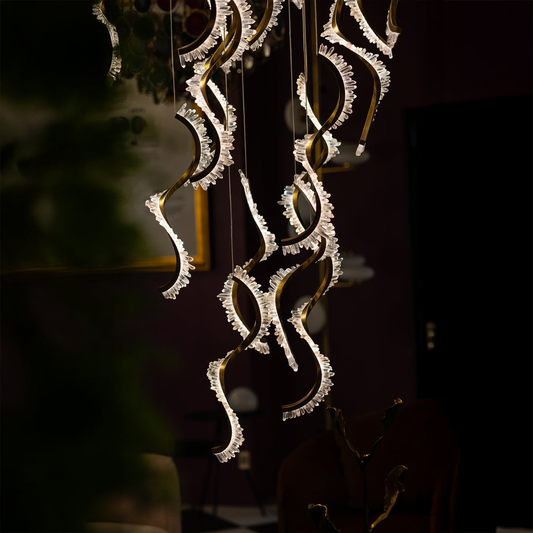 Rose Rock Stone Double Height Chandelier | Ivanka Lumiere
