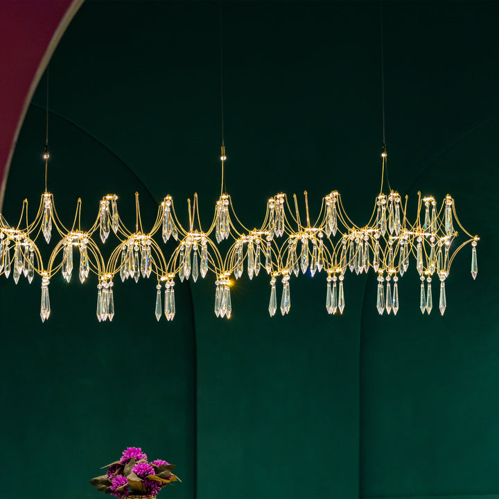Luxe Crystal linear Chandelier | Ivanka Lumiere