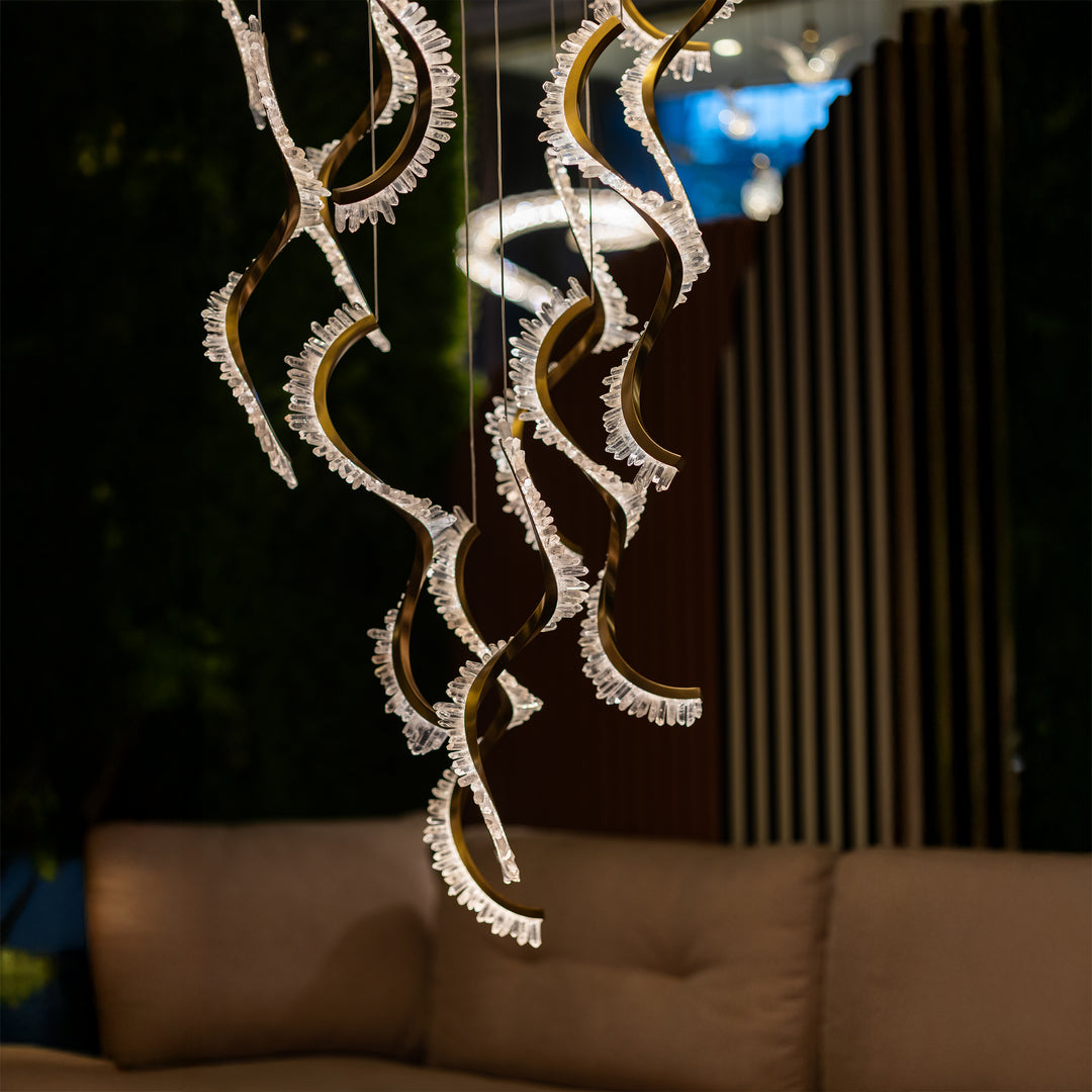 Rose Rock Stone Double Height Chandelier | Ivanka Lumiere