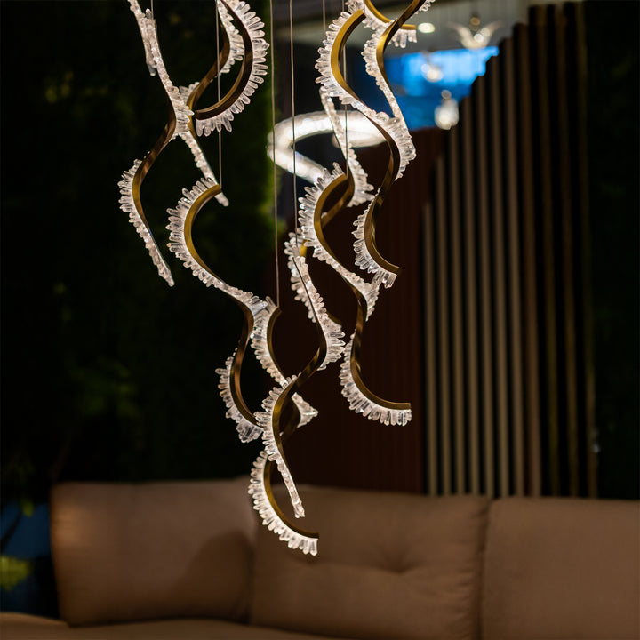 Rose Rock Stone Double Height Chandelier | Ivanka Lumiere