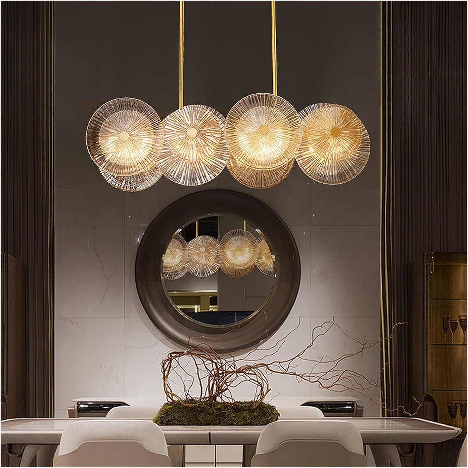 CASABLANCA GLASS DISC CHANDELIER | Ivanka Lumiere