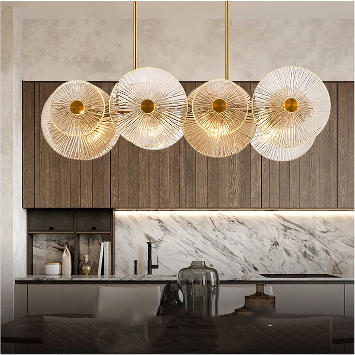 CASABLANCA GLASS DISC CHANDELIER | Ivanka Lumiere