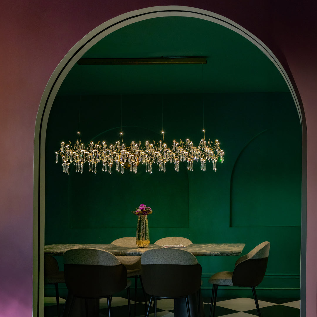 Luxe Crystal linear Chandelier | Ivanka Lumiere