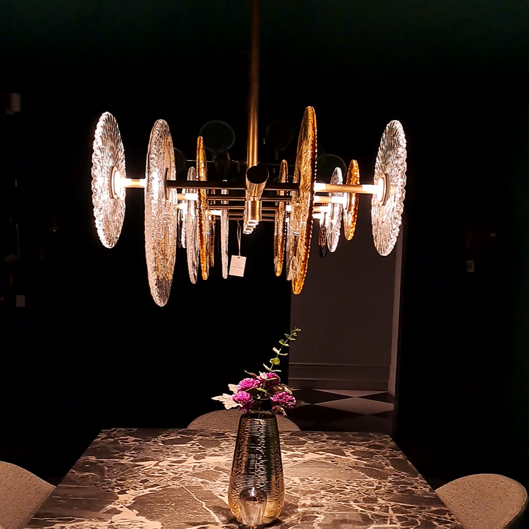 CASABLANCA GLASS DISC MEGA STAR CHANDELIER | IVANKA LUMIERE