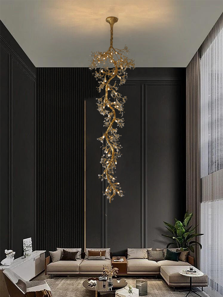 Brass Double Height Chandelier | Ivanka Lumiere