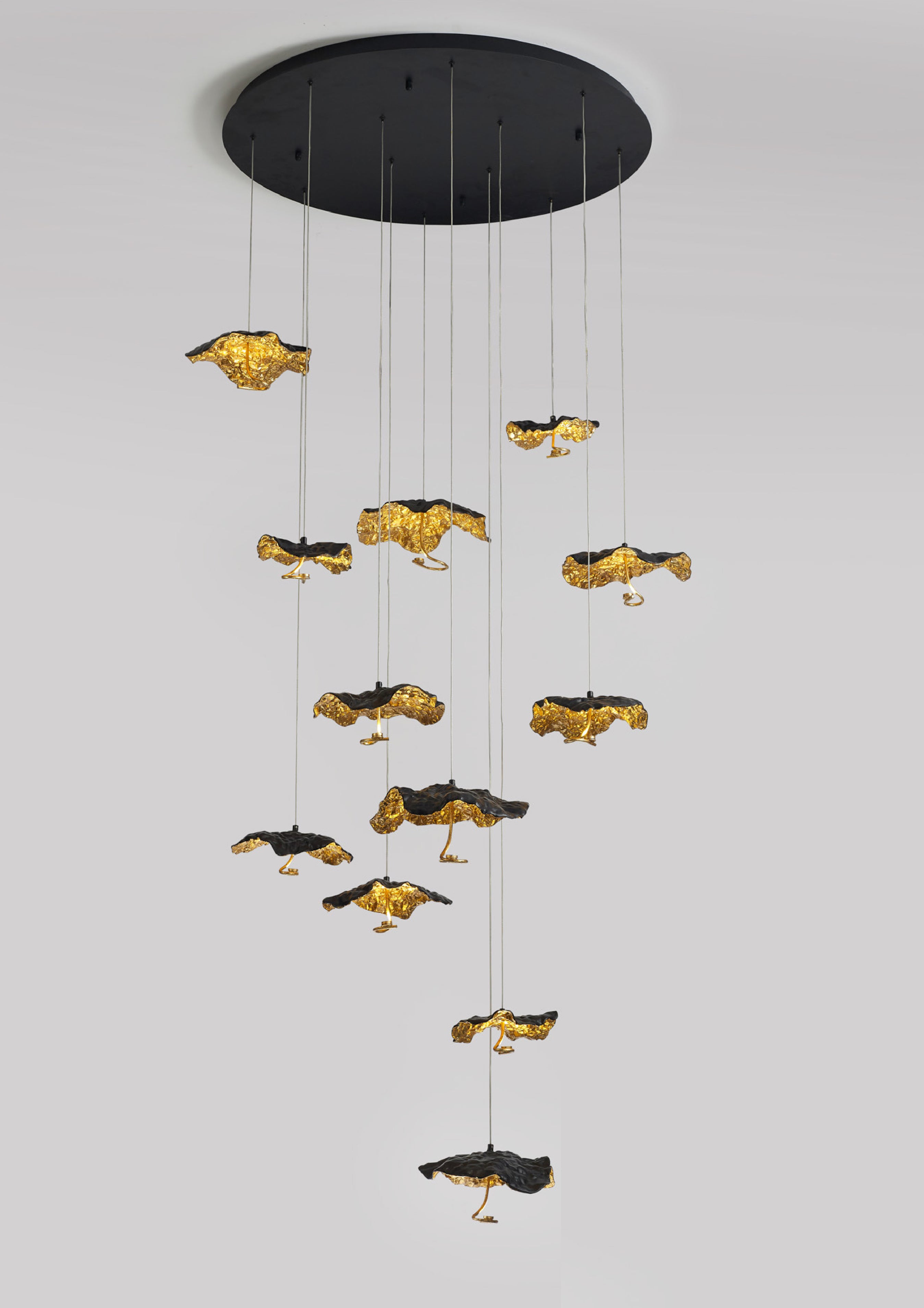 Gold Leaf Single Pendant Light | Ivanka Lumiere