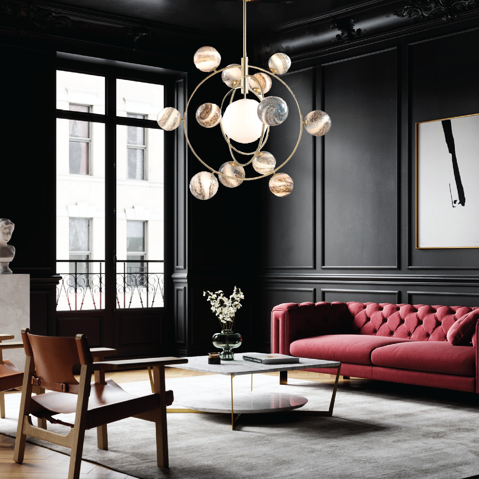 Creative and Luxurious Planetary Orbit Chandelier 13 Head