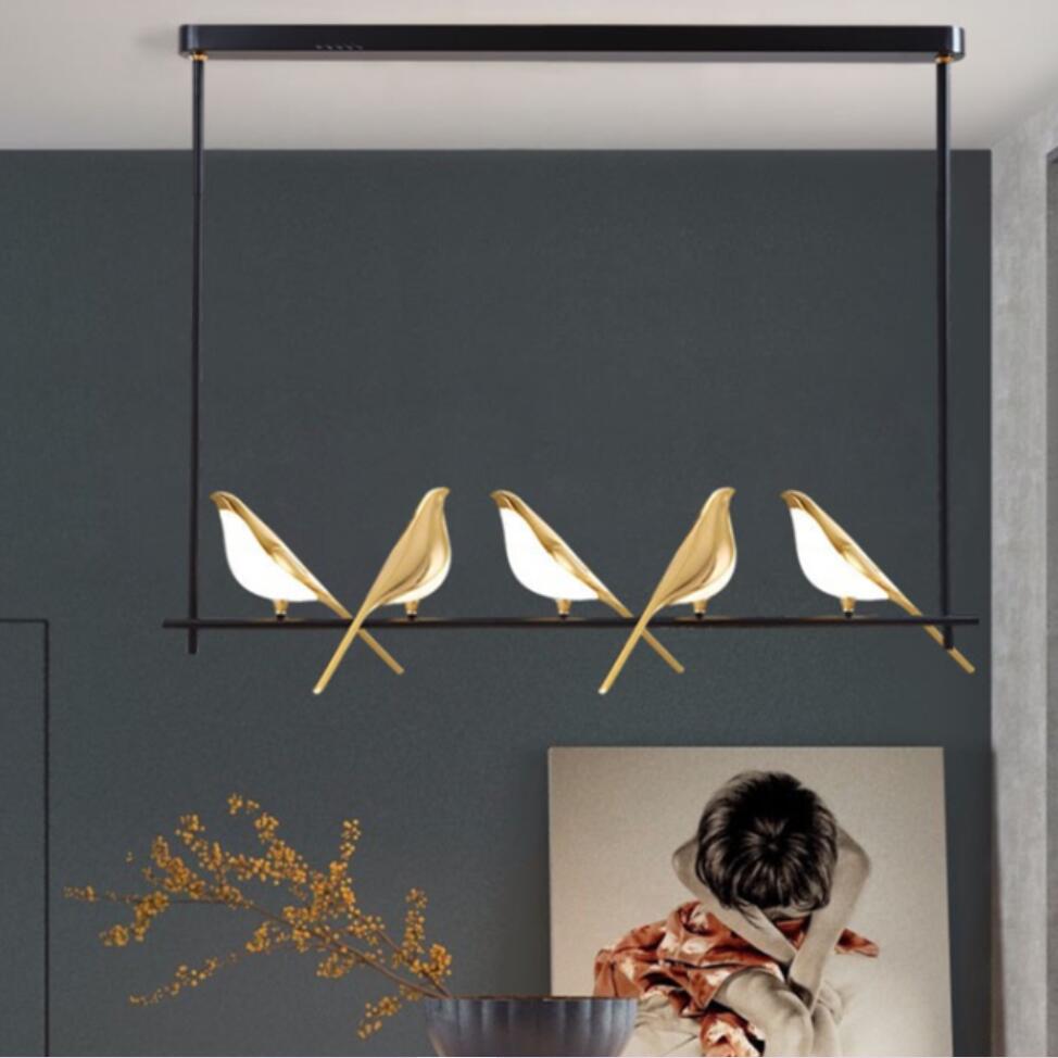 Golden Birds Pendant Linear Light | Ivanka Lumiere