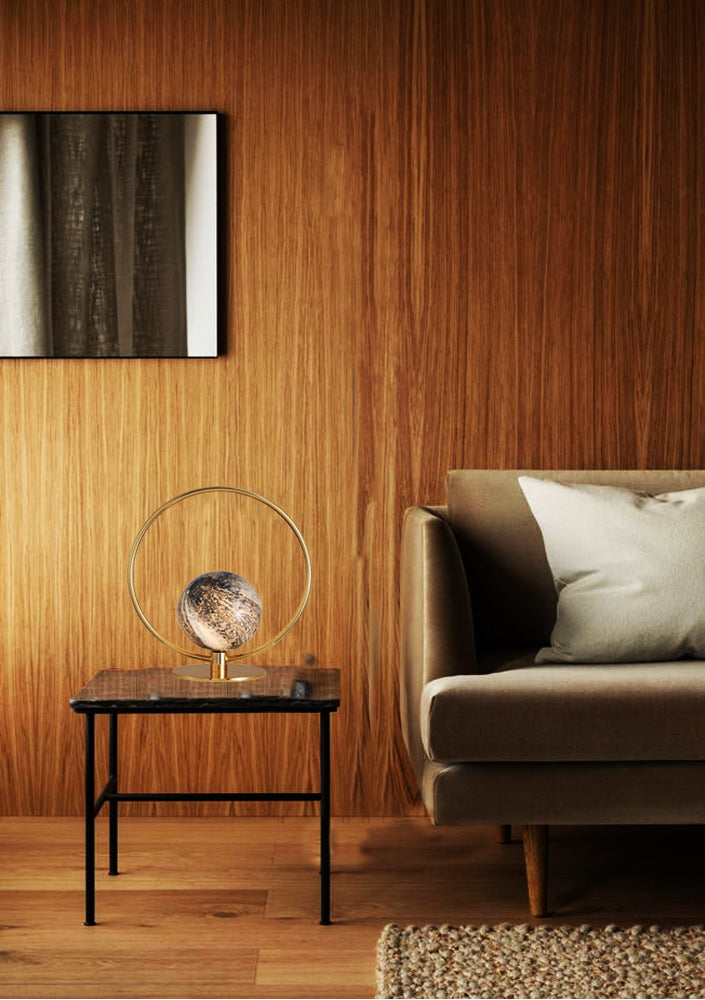 Gold Ringed Planet Globe Table Lamp