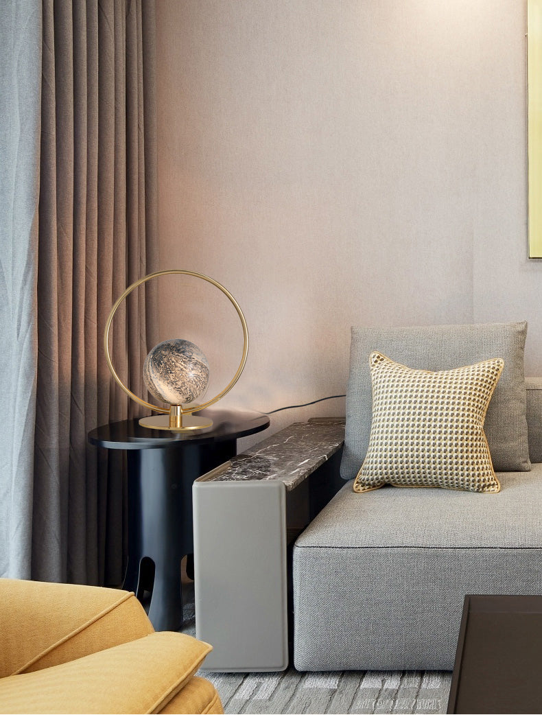 Gold Ringed Planet Globe Table Lamp