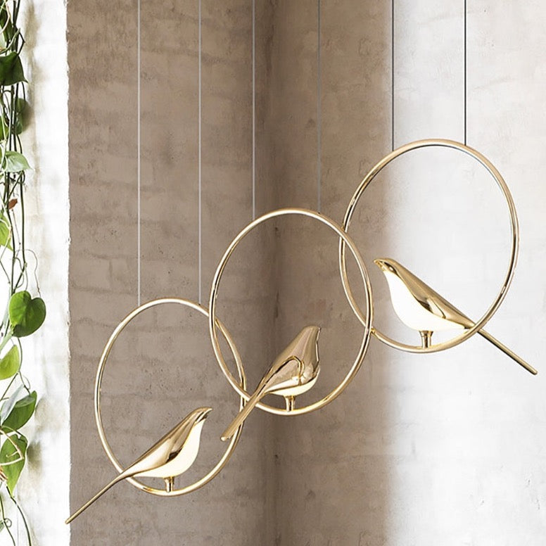 Triplet Golden Birds Pendant Light | Ivanka Lumiere