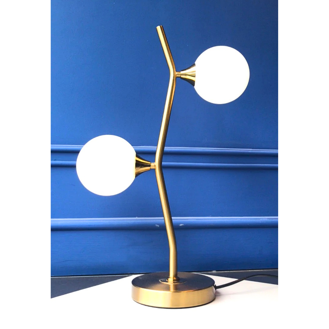 Twin Arm Frosted Table Lamp  | Ivanka Lumiere
