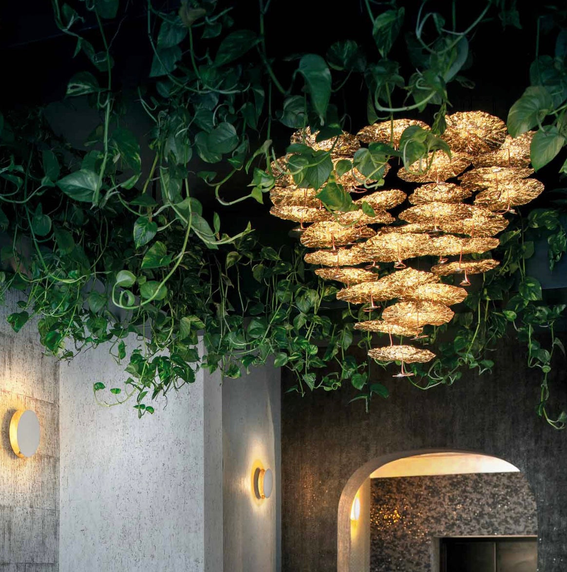 Gold Leaf Single Pendant Light | Ivanka Lumiere