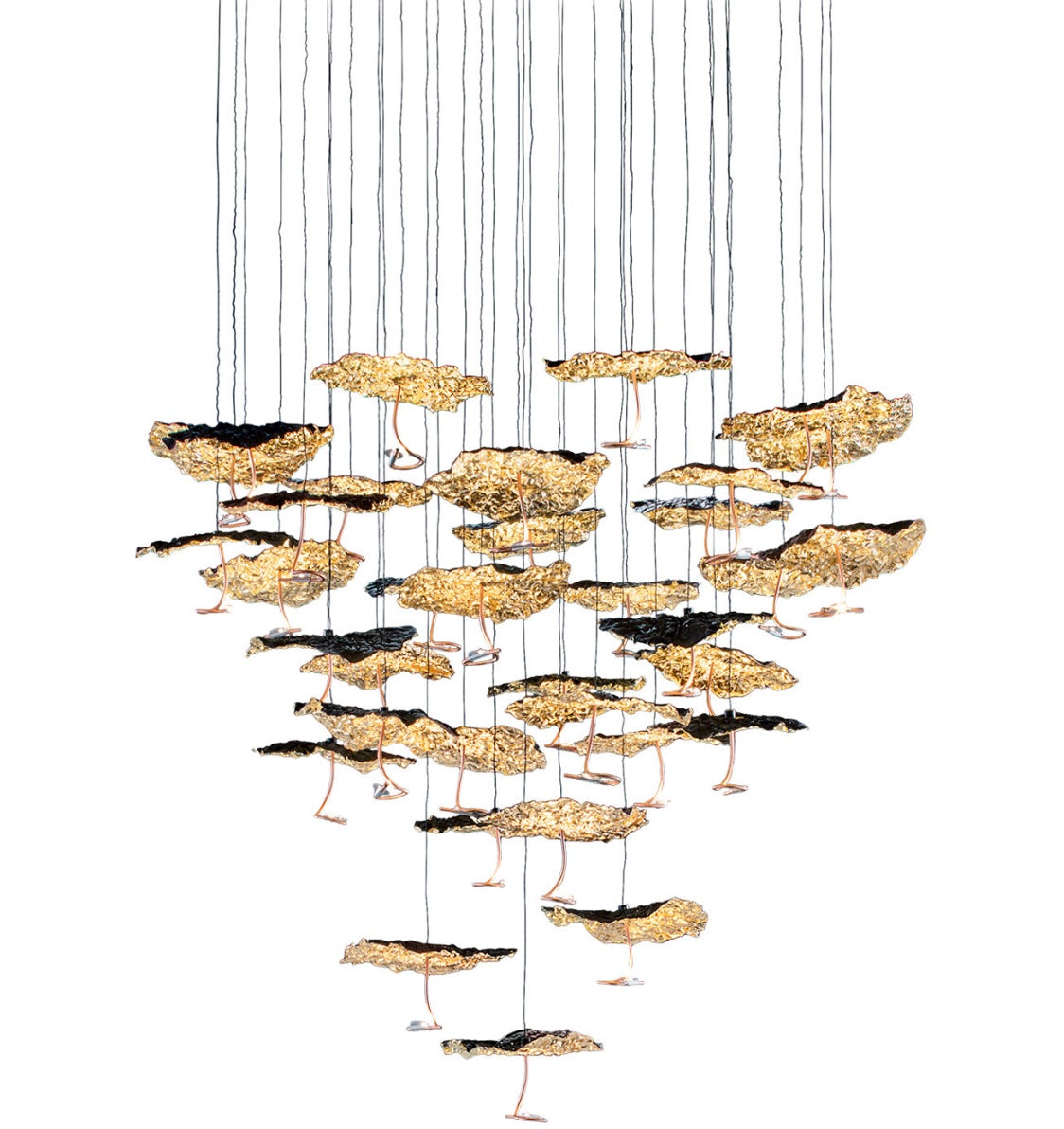 Gold Leaf Single Pendant Light | Ivanka Lumiere